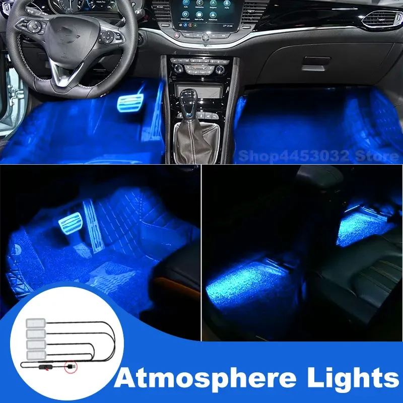 USB Interior Lights For Opel Astra G H J K GTC Vectra B C GTS Led   Foot Ambient Light Interieurs Voiture Blue Decorative Lamps