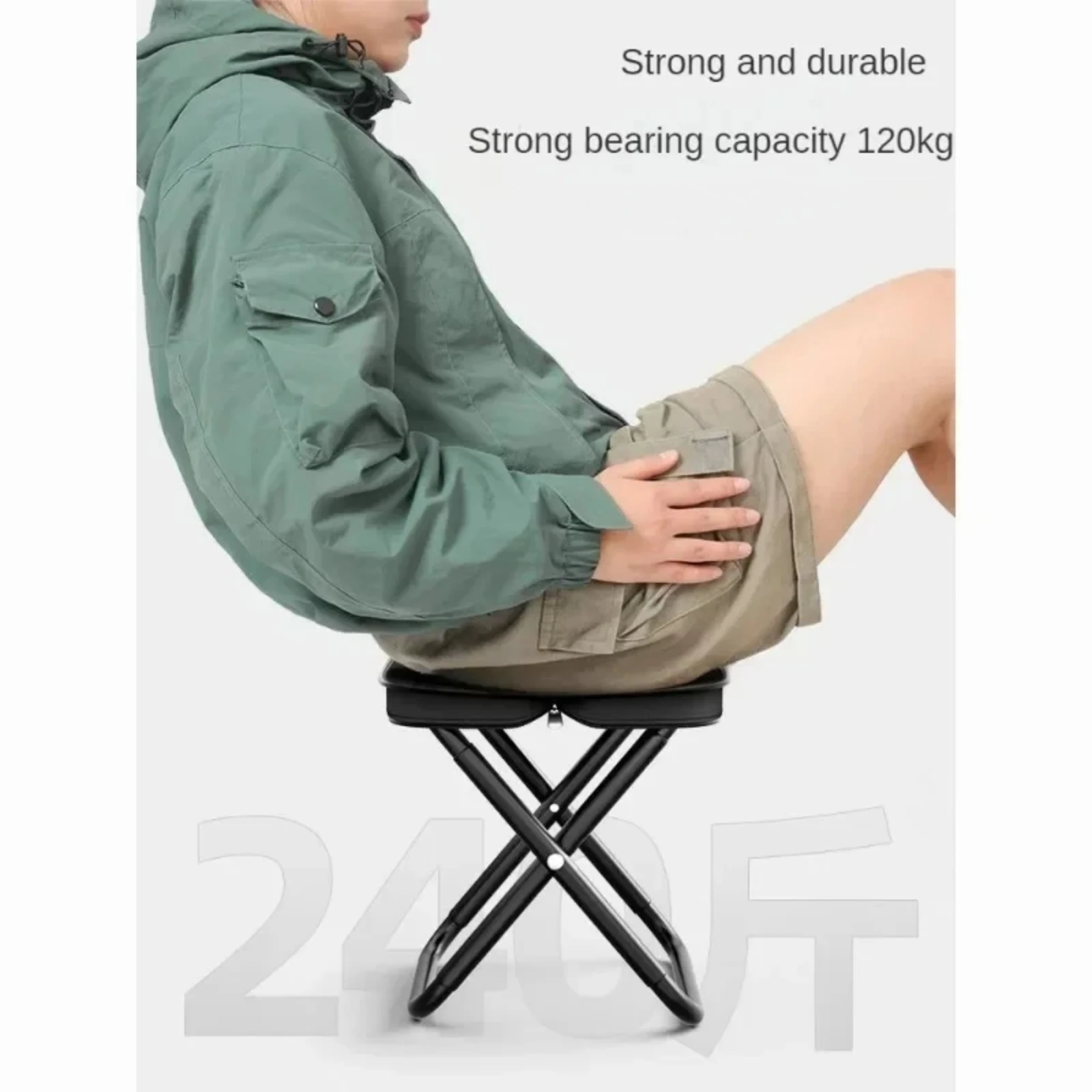 Portable Folding Camping Stool Chair Ultra Light Outdoor Seat for Hiking Travel Fishing Picnic Beach Compact Storage Furniture