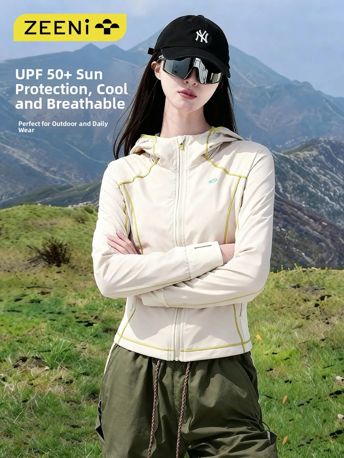 

Женский спортивный комплект ZEENI для активного отдыха: быстросохнущая куртка с защитой от солнца, водонепроницаемая одежда для походов и фитнеса
