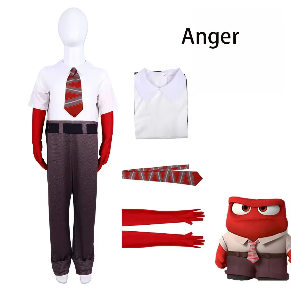 Inside Out2 تأثيري مجموعة أنيمي الشكل الفرح الحزن الغضب الاشمئزاز الخوف الحسد حفلة الهالوين المرحلة زي عيد ميلاد الأطفال هدية
