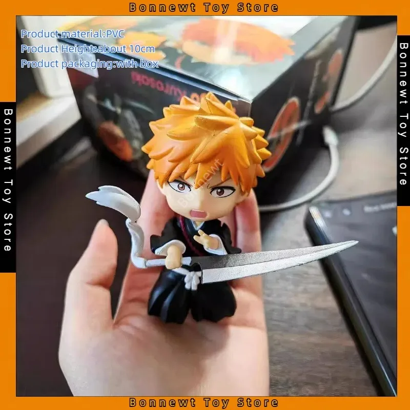 

10cm Bleach Q version Nendoroid 991 Kurosaki Ichigo movable face-changing doll hand model desktop ornament ready stock wholesale