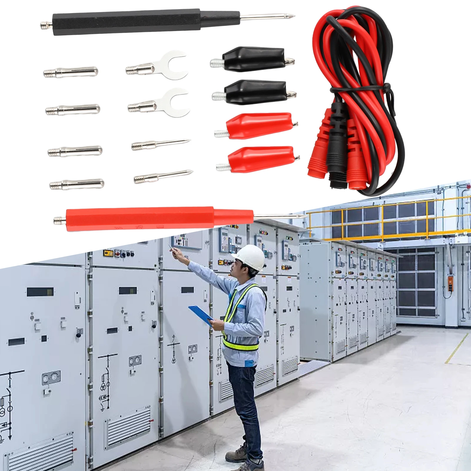 Multimeter Probe Test Leads Kit 1000V 16-in-1 16pcs Digital Multimeter Probe Flexible Multi-functional Multimeter