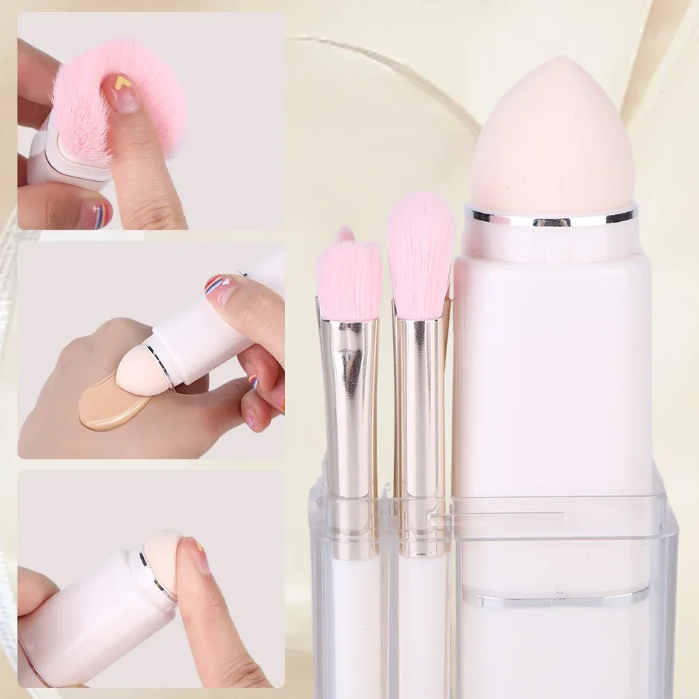8 in1 Retractable Makeup Brush Mini Makeup Brushes Set Portable Multifunctional Loose Powder Blush Blending Beauty Makeup Tools