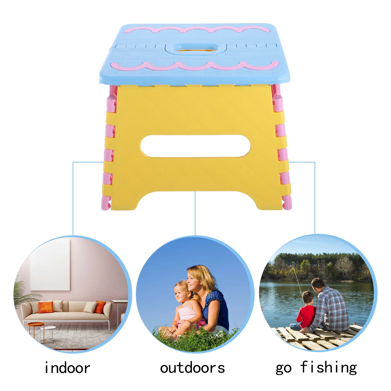 

1pc Portable Folding Stool Lightweight Plastic Step Stool For Adults Outdoor Camping Fishing Garden Use Foldable