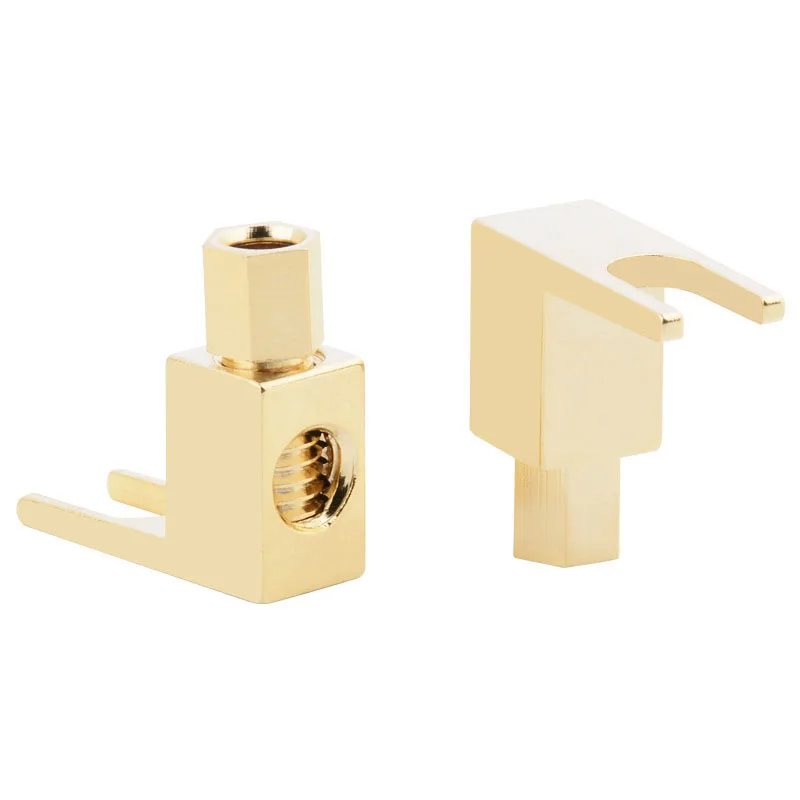 4mm Banana Plug Gold Plated Right Angle Hifi Speaker Cable Y Spade for Audio Connector Wire Electrical Socket Plugs Adaptors C5