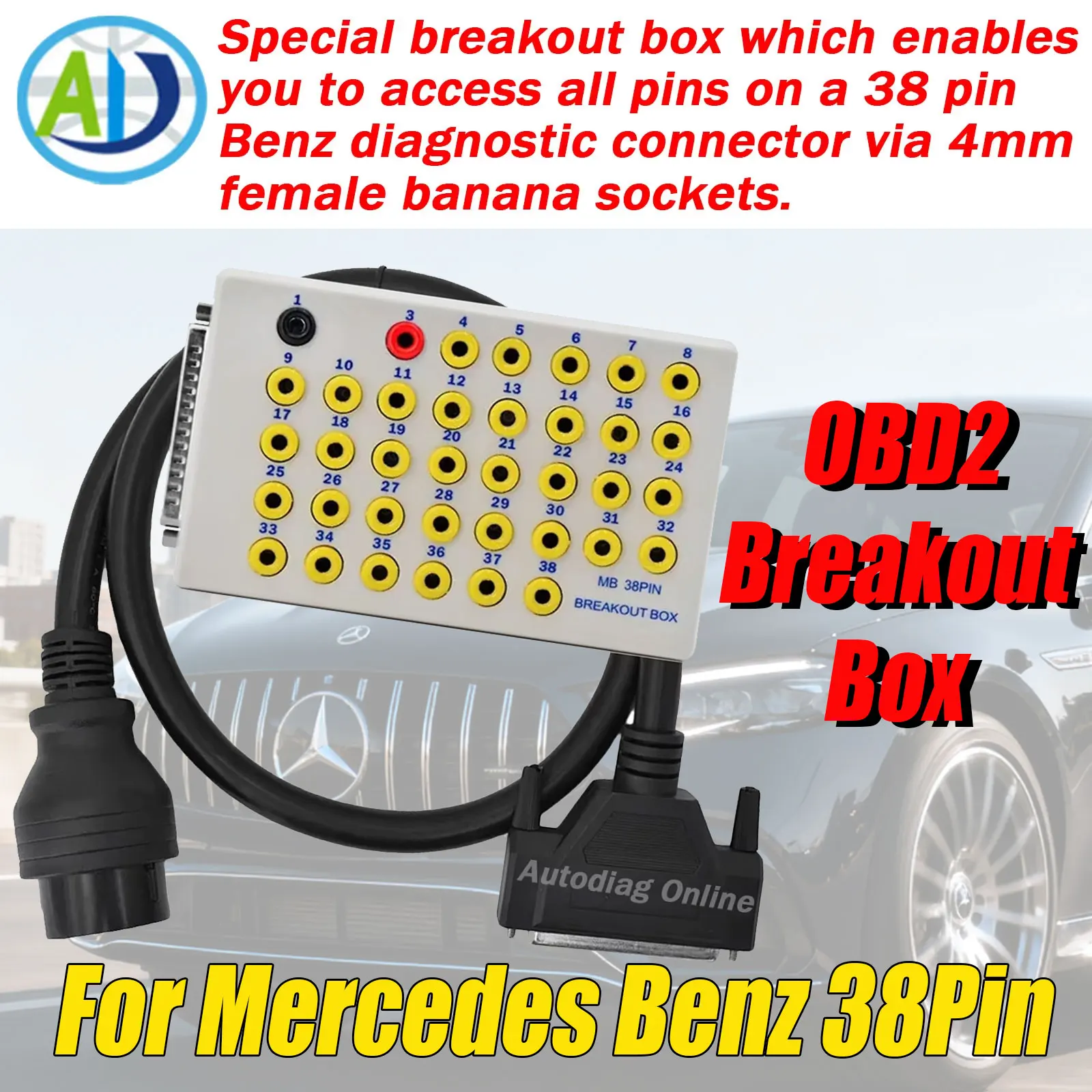 

OBD2 Breakout Box For Mercedes Benz Line Signal Tester Protocol Detectors CAN Data Link OBD2 Diagnostic Breakout Box For Benz