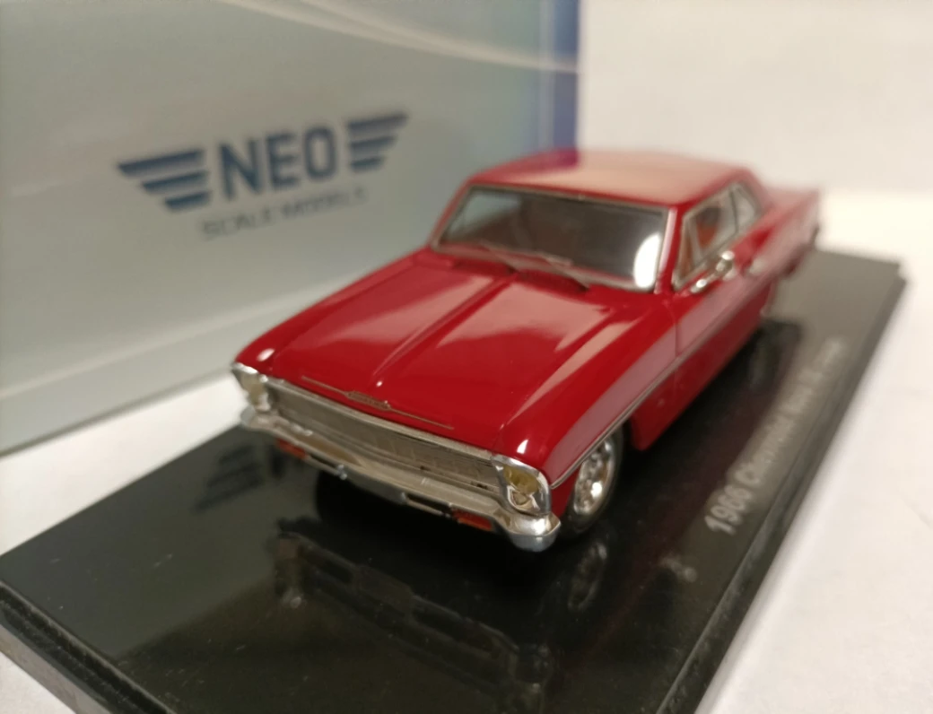 Neo 1:43 Nova SS Coupe 1966 Red Vintage Car Simulation Limited Edition Resin Metal Static Car Model Toy Gift