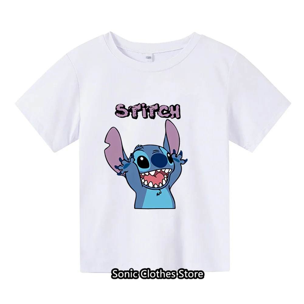 T-shirt à manches courtes CAN o & Stitch pour enfants, plusieurs dessins animés, garçons, filles, hommes, femmes, mode estivale, nouveau