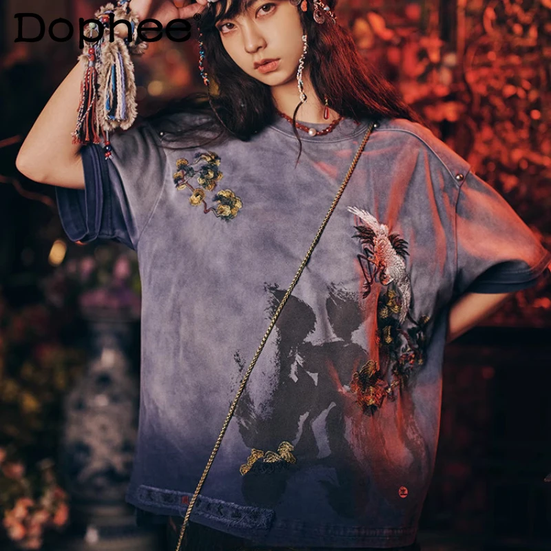 

Men's Women's 2025 Spring Summer New Trend Tees Cotton Embroidered Printed Short-sleeve T-shirts Round Neck Fashion Comfort Tops