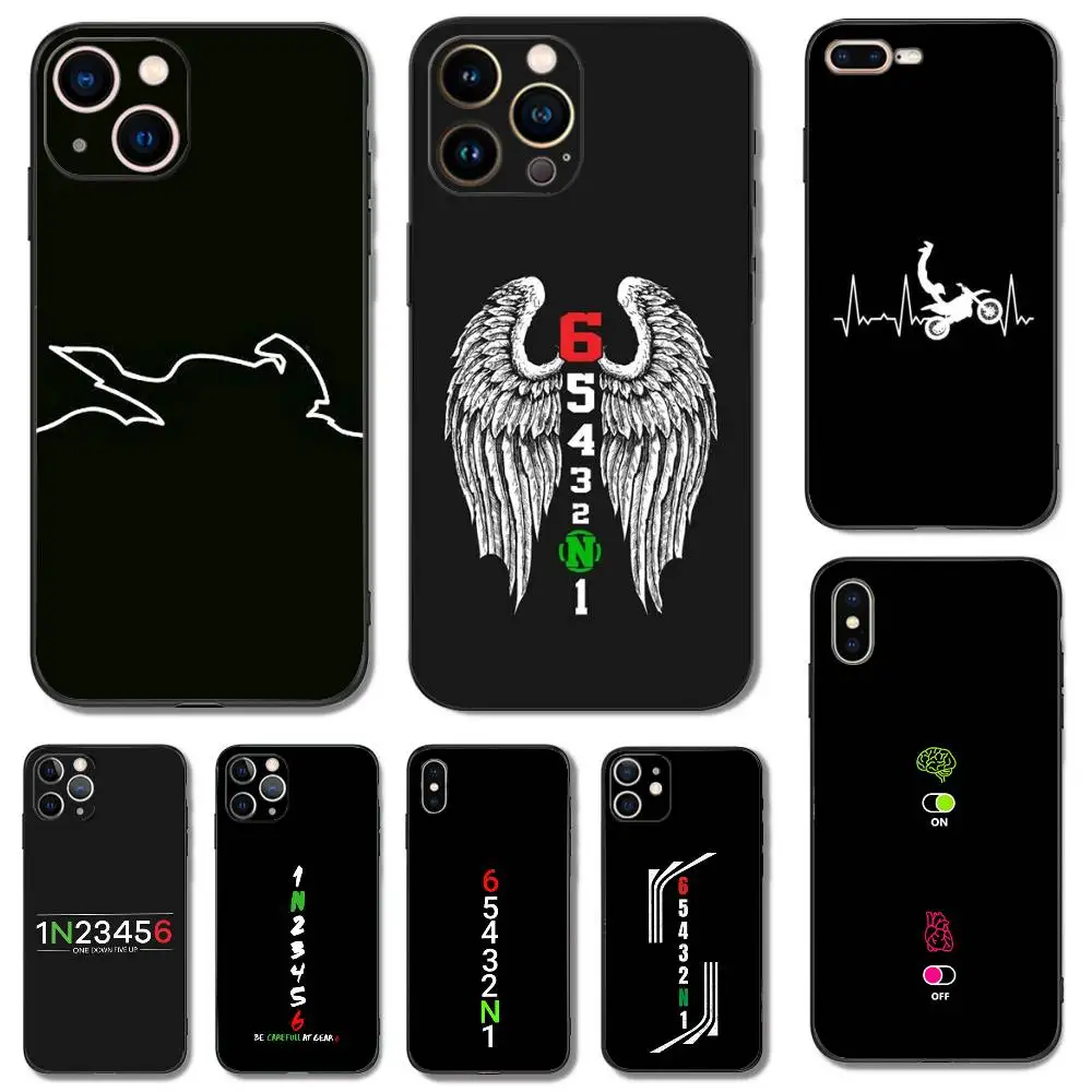 

1N23456 Motorcycle Phone Case For iPhone 16,15,14,13,12,11,Pro,X,XS,Max,XR,Plus,Mini Soft Silicone Black Shockproof