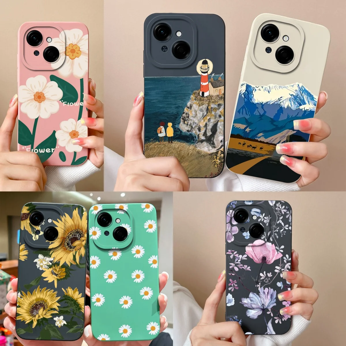 

Чехлы для Tecno Spark Go 2025 Sunflower Mountain, противообрастающий защитный нескользящий мягкий чехол для телефона Tecno Spark Go2025 Coque