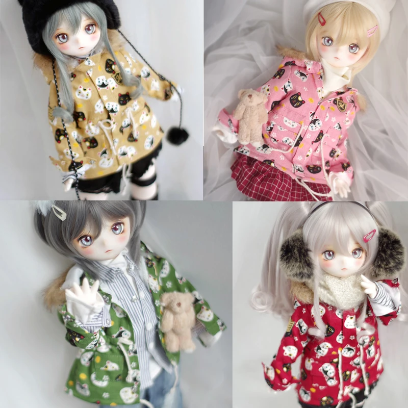 D03-P639 children toy BJD DD SD MSD   1/6 1/4 doll's Photo props clothes Winter jacket with hood 1pcs