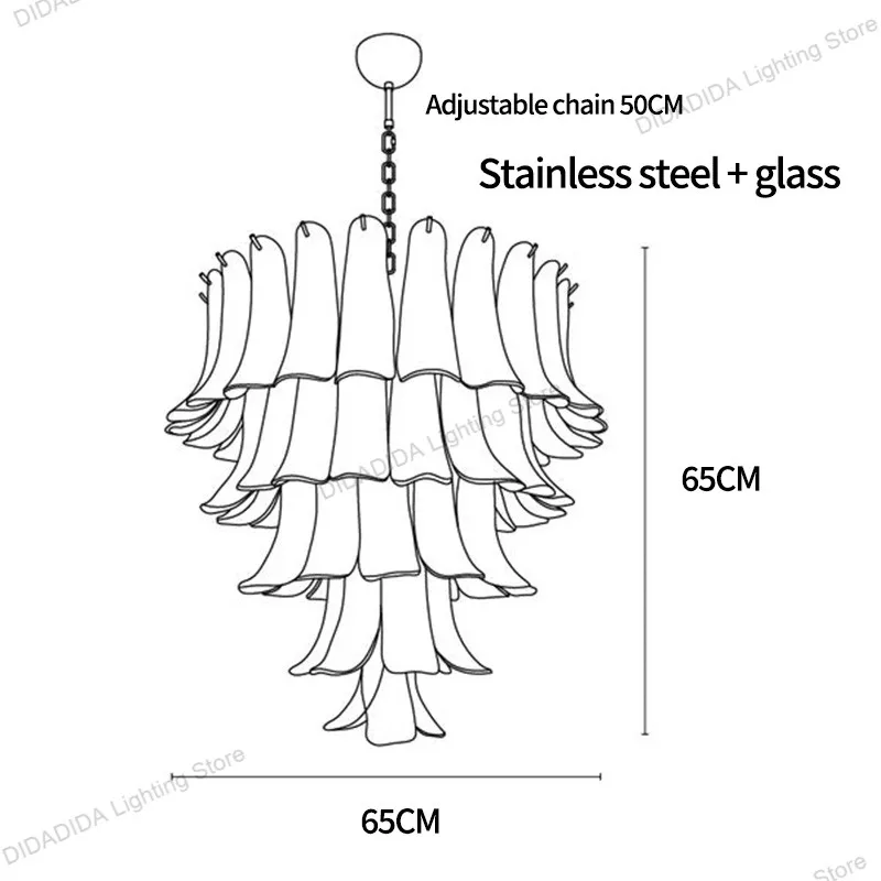 Op Scandinavisch geïnspireerde Murano hoefijzerglas glans hanglamp handgeglazuurd veelkleurig aanpasbaar voor plafonds messing