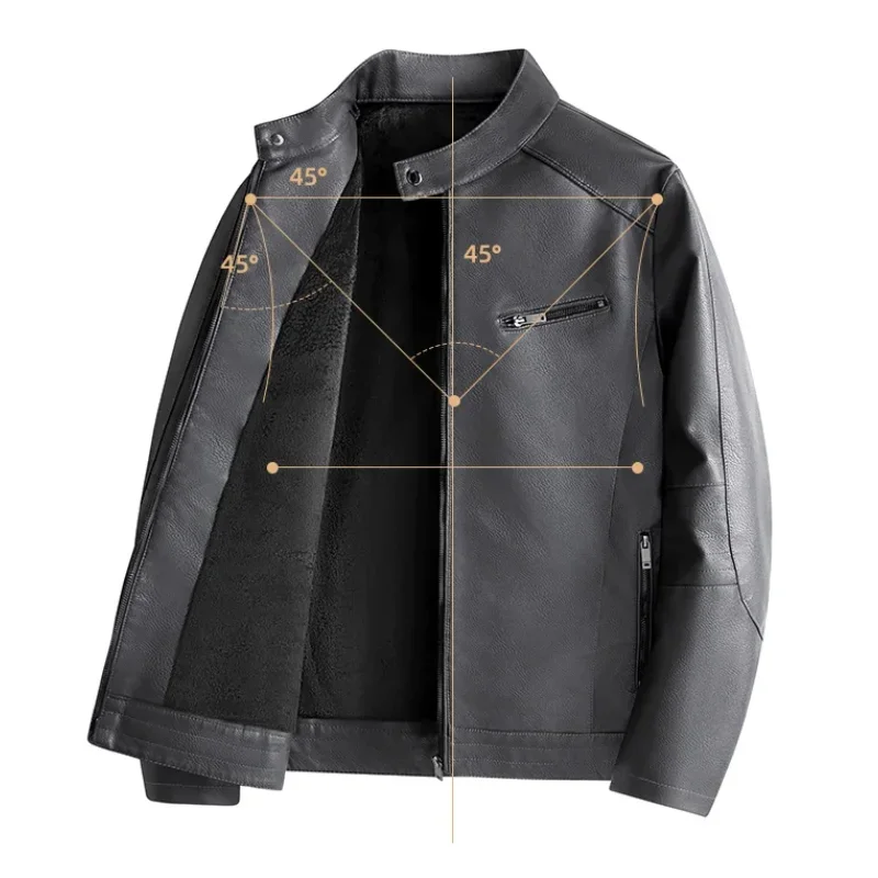 

Men's Leather Jacket Motorcycle Jacket Brand New Winter and Autumn Fashion Trend Korean Slim Fit Casual Men's Leather Jacket