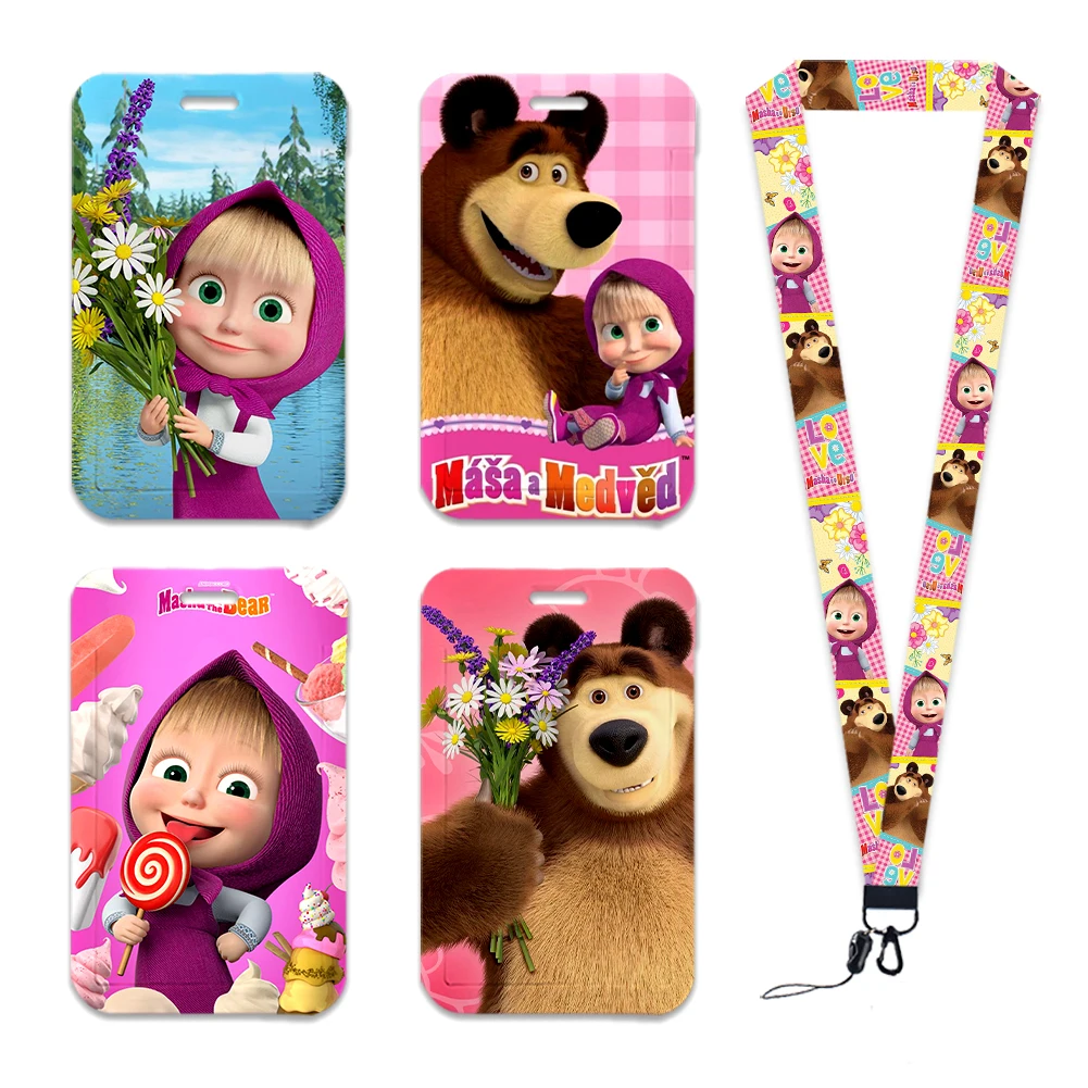 

Cartoon Russia Bear Lanyards Keychain Animated Cute Badge Holder Id Credit Card Pass Hang Rope Lanyard Keys Accessories Gifts