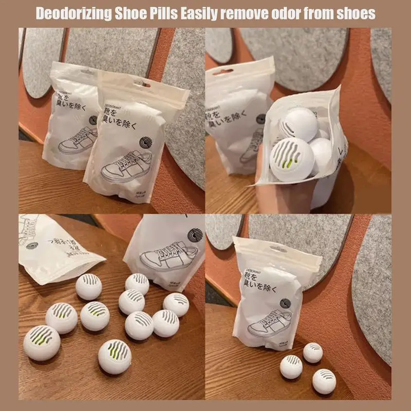 6Pcs/set Shoe Freshener Ball Natural Long-Lasting Socks Clothes Foot Care Scent Ball For Wardrobe Wardrobe Fresh Supplies