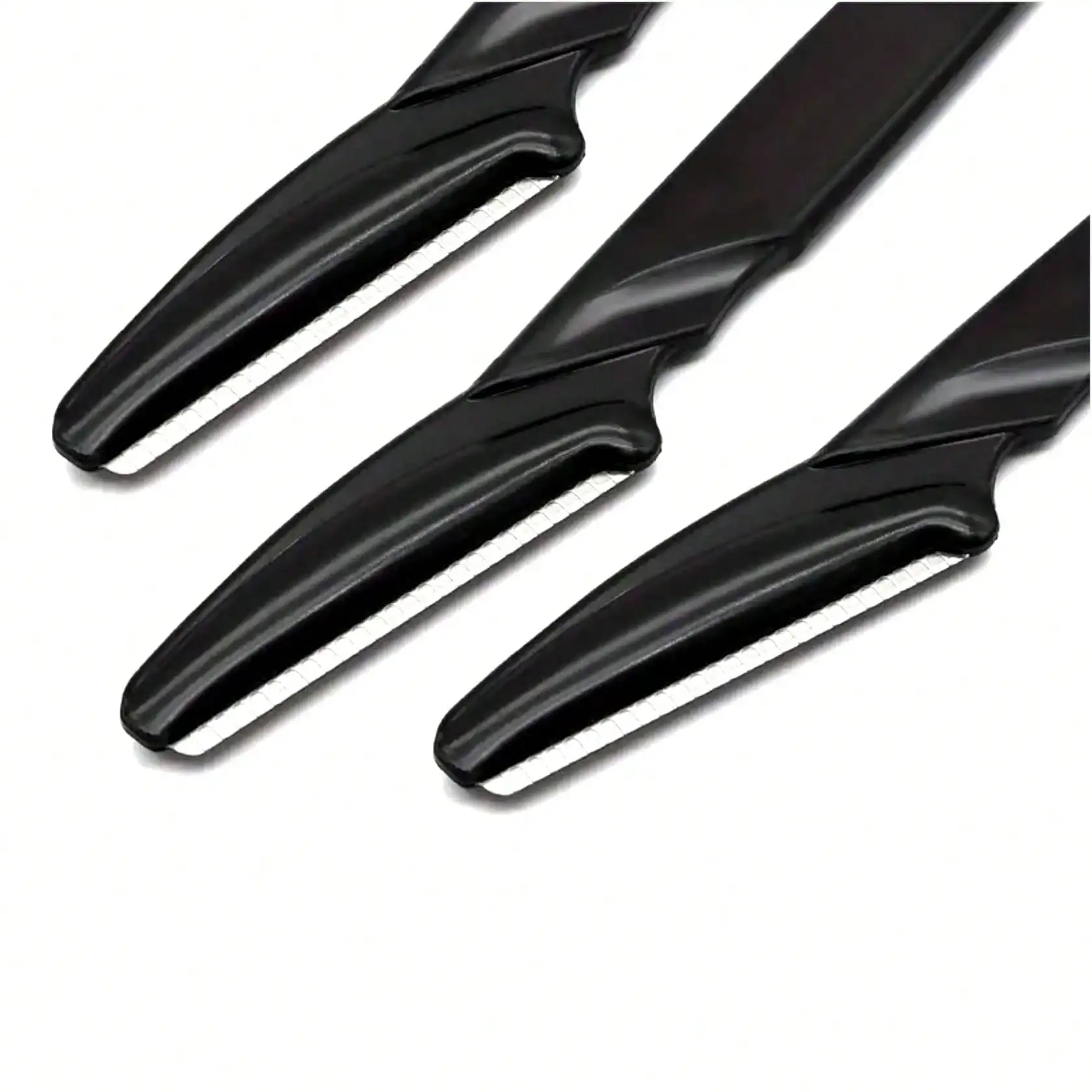 男性と女性のための多目的角質除去フェイシャルシェーバー,眉毛かみそり,黒かみそり,脱毛剤,12個