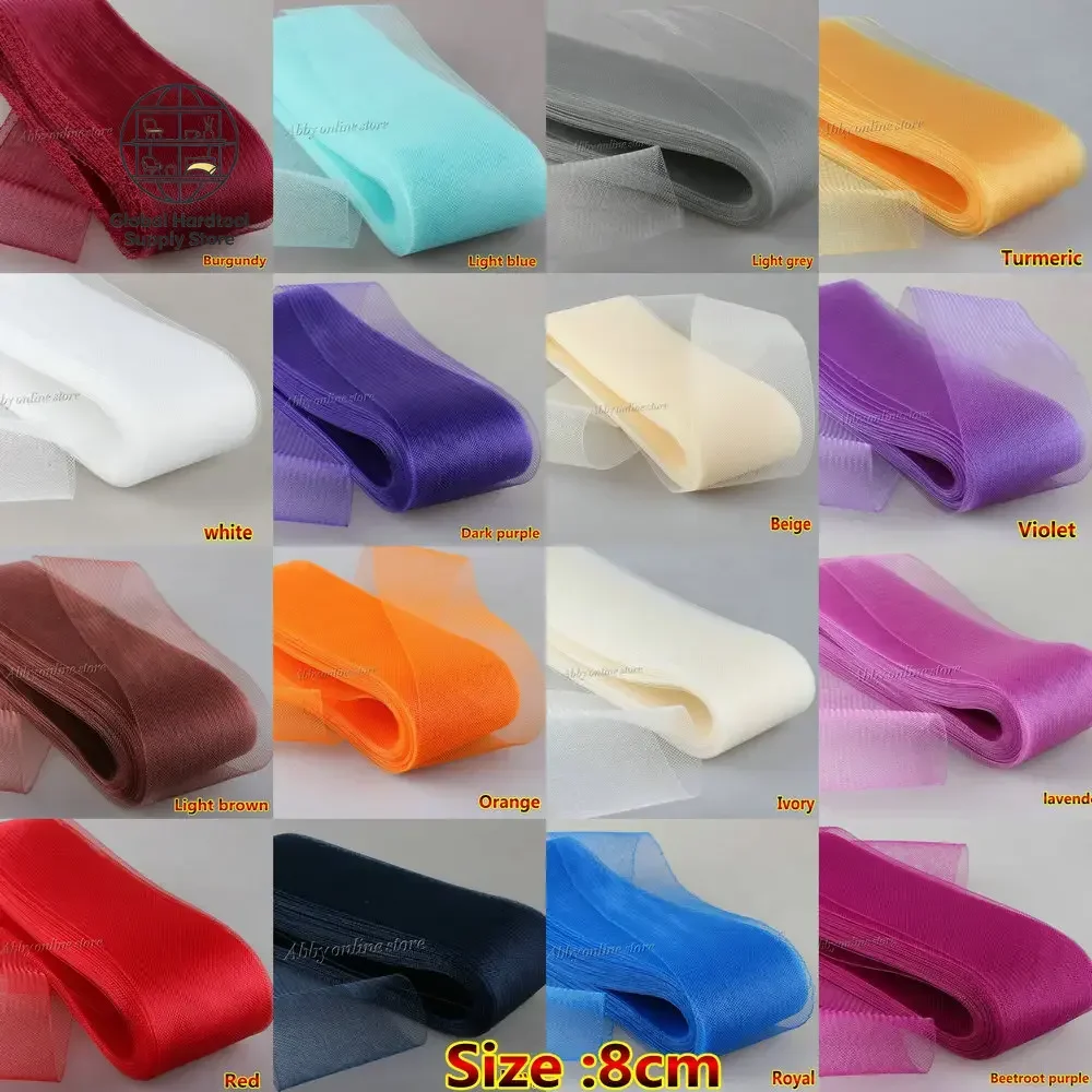 3.1' 8cm Soft Polyester Hair Horse Mesh Braid Ribbon Great for the Bottom of Skirts or Wedding Dress