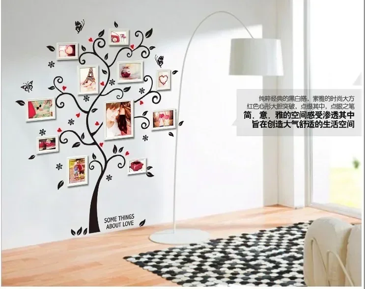 DIY Family Photo Frame Tree Wall Sticker Home Decor Living Room Bedroom Vintage Poster Wall Art Decals Home Decoration Wallpaper