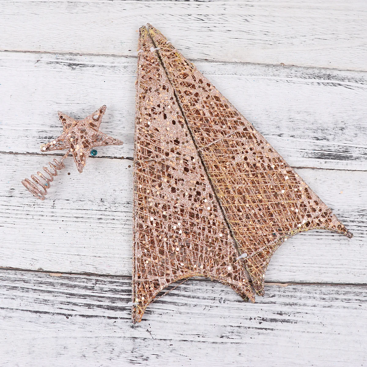 

40Cm Glowing Christmas Tree Decorative Wrought Iron Tower Style Holiday Centerpiece Festive Atmosphere Enhancer Indoor Use