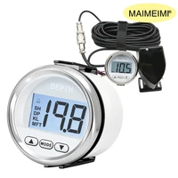 Indicador de Profundidad Digital Marino de 52 mm, Impermeable, para Yates, Barcos de Pesca, Señal de Pulso, Retroiluminación Blanca, Transductor de Profundidad