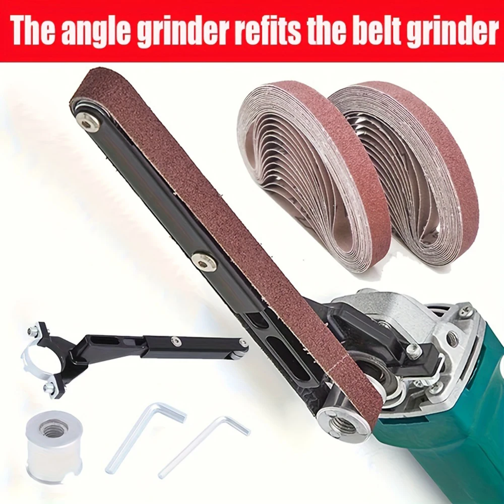 Angle Grinder to Belt Sander Converter Sanding Belt Adapter M10/M14 Angle Grinder for 100/125 Wood Metal Edge Polishing Tool