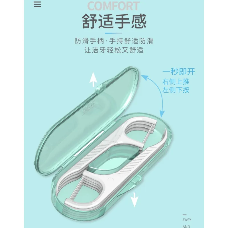 10PCS Tragbare Box Zahnseide Picks Einweg Zahnseide Kompakte und Tragbare Anti-slip Griff Mundpflege Zähne Reinigung