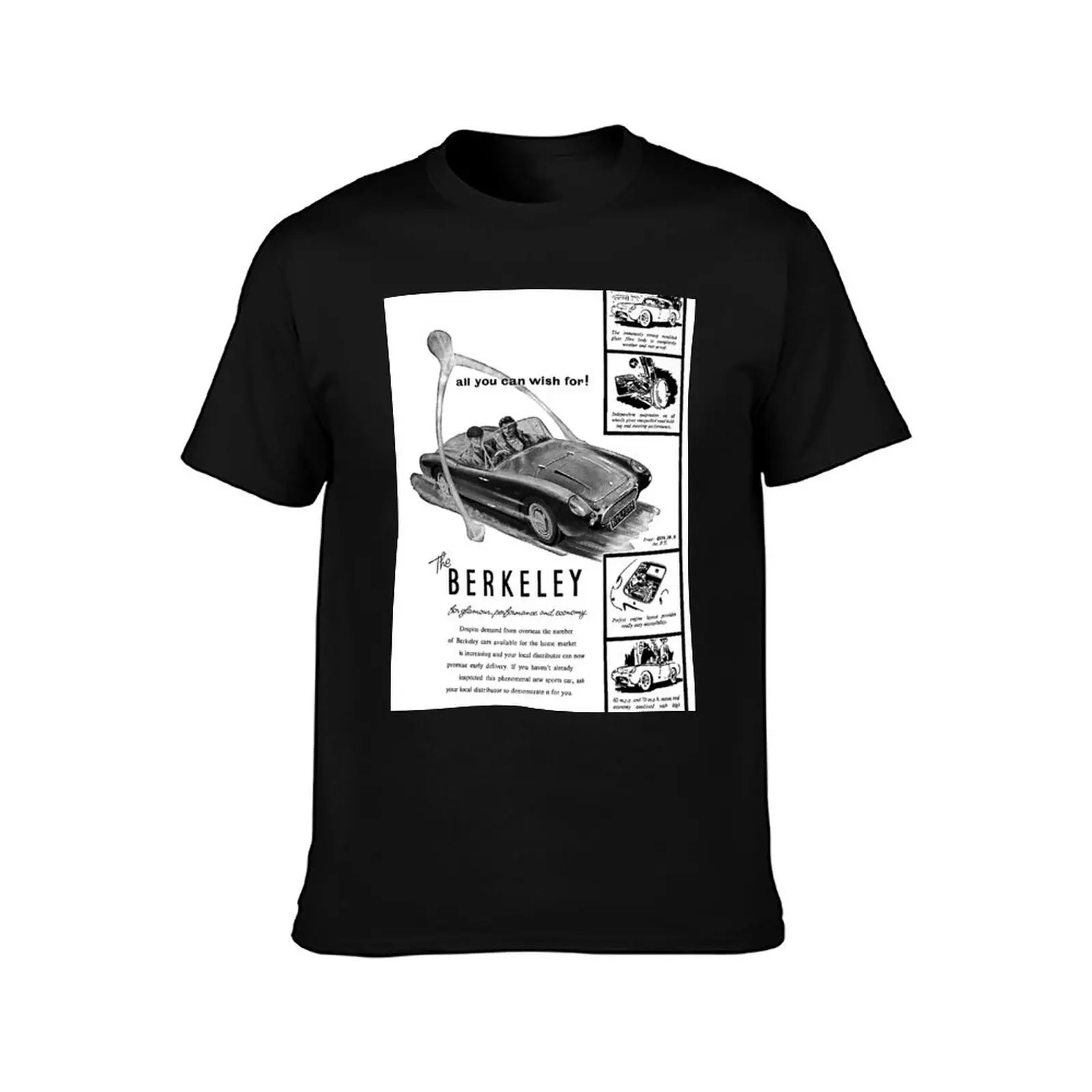 Berkeley sports car classic car advert, 1957 T-Shirt affliction shirts topping sports fans Aesthetic clothing cotton t shirt men