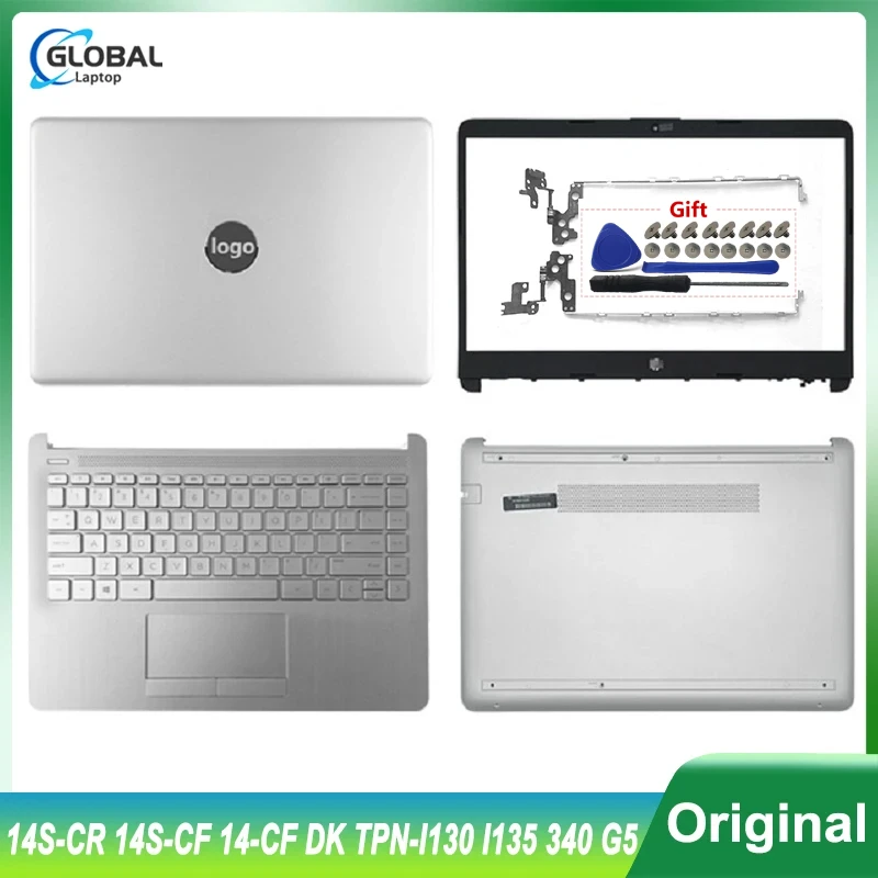 

New For HP 14-CF 14-DF 14-DK 14-DP 14S-CR 14S-CF 340 G5 Laptop LCD Back Cover Front Bezel Palmrest keyboard Bottom Case Hinges