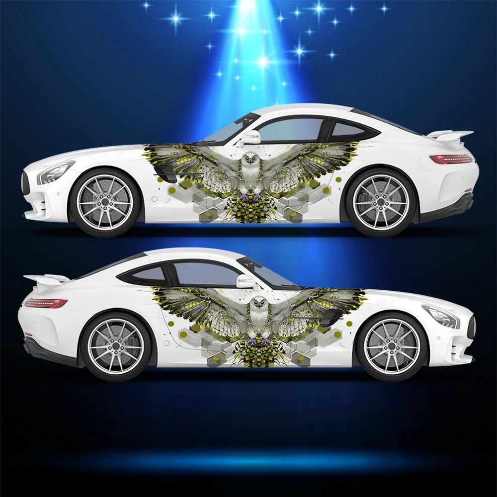 

Hexagonal Eagle Spreading Wings Car Vinyl Wraps Decal PVC Anti Scratch Sticker Suitable for Trucks SUV Decor Auto Accessories