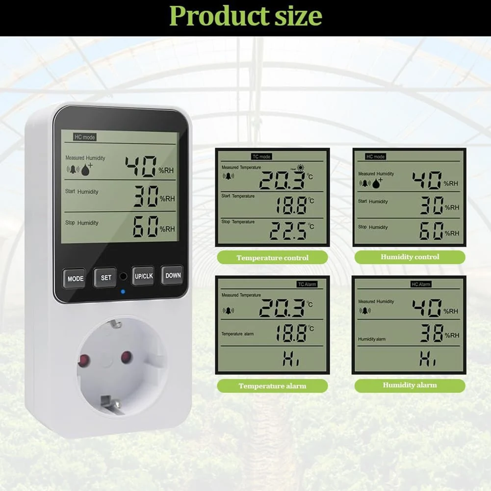 HOT Humidity Controller, Temperature Controller Socket 230 V, Temperature Switch, Socket Thermostat Switch EU Plug