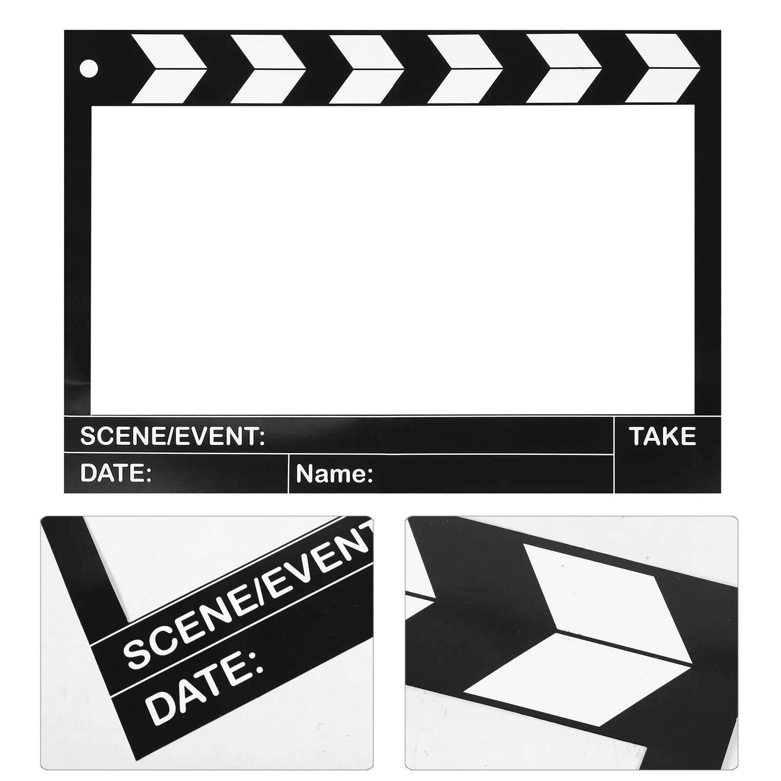 

Movie Clapper Board Photo Frame Black and White Retro Vintage Style Party Photo Booth Accessories for Birthday Movie Night