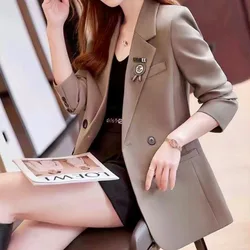 Office Lady Solid Color Button Up Long Sleeve Spring Autumn Turn-down Collar Cardigan Shirt Coats Women's Formal Casual Tops
