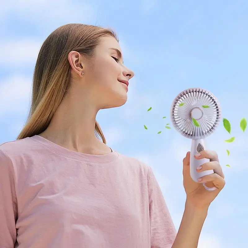 Handheld Mini Fan Portable USB Charging Convenient Creative Small Fans With Colorful Light Pocket Hand-held Fan For Outdoors