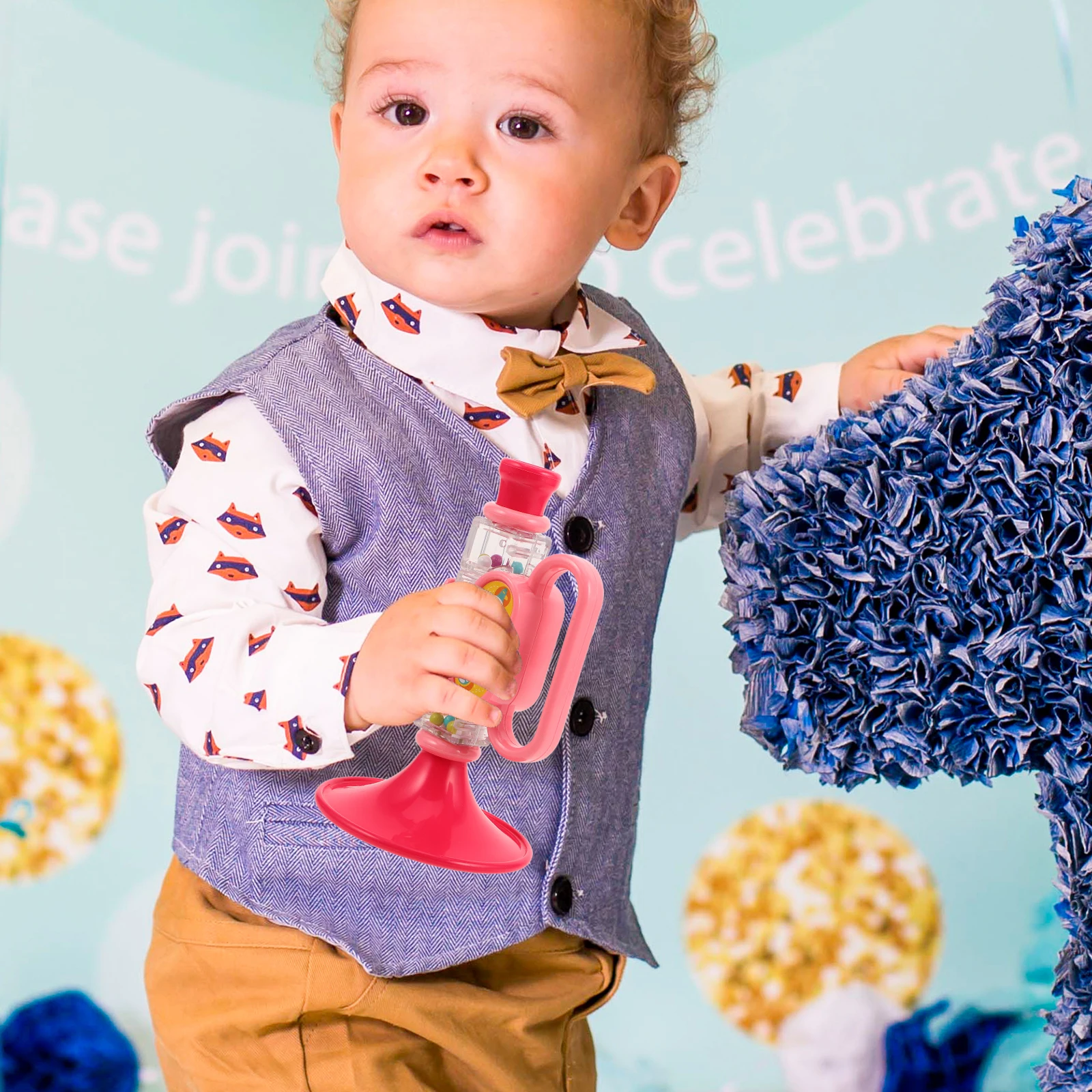 

Cartoon Rabbit Baby Small Trumpet Musical Instrument Early Education Compact Plastic Little Trumpet for Toddlers