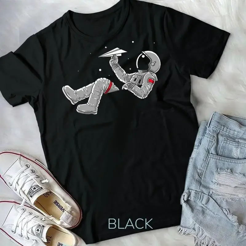 Relaxing Astronaut Throwing Paper Airplanes T Shirt Unisex T shirt