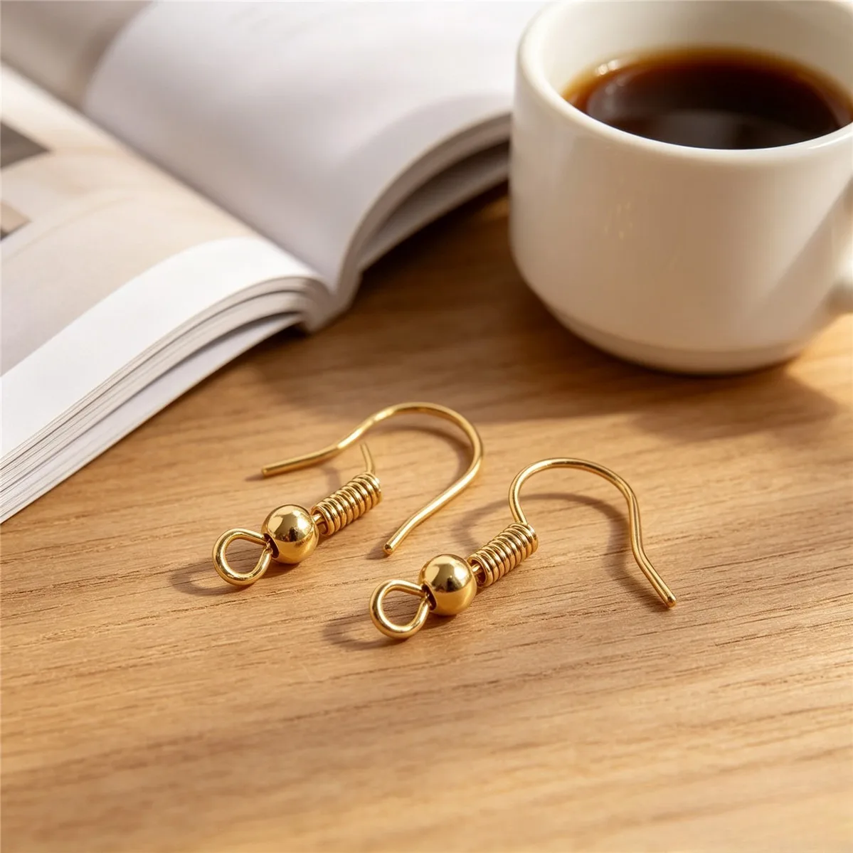 Brass Gold Plated Ear Hooks DIY Handmade Dangle Earring Jewelry Findings Available In Multiple Plating Tones
