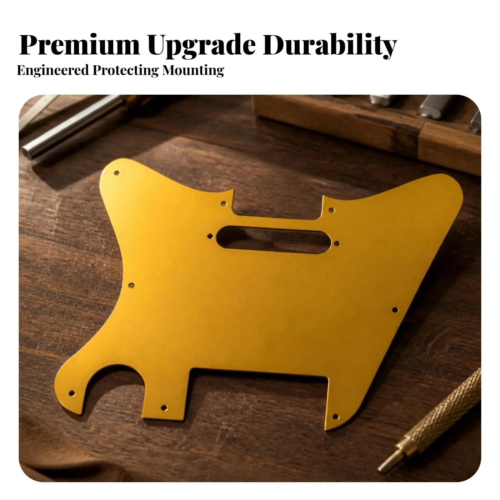 Electric Guitar Pickguard Metal Golden Brushed Surface Irregular Shape Protection Plate for Guitar Body