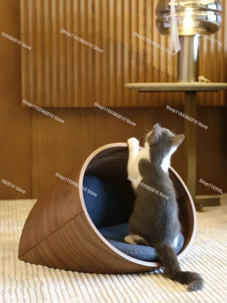 HomeAire Cat Nest Semi enclosed Summer Solid Wood Customized Toy Cat House Four Seasons Universal Pet Nest for kittens