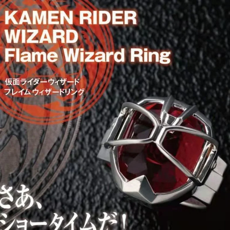 Kamen Rider Wizard Flame Style Ring Man Masked Rider Red Zircon Rings Woman Fashion Accesorios Cosplay Prop Jewelry Friend Gift