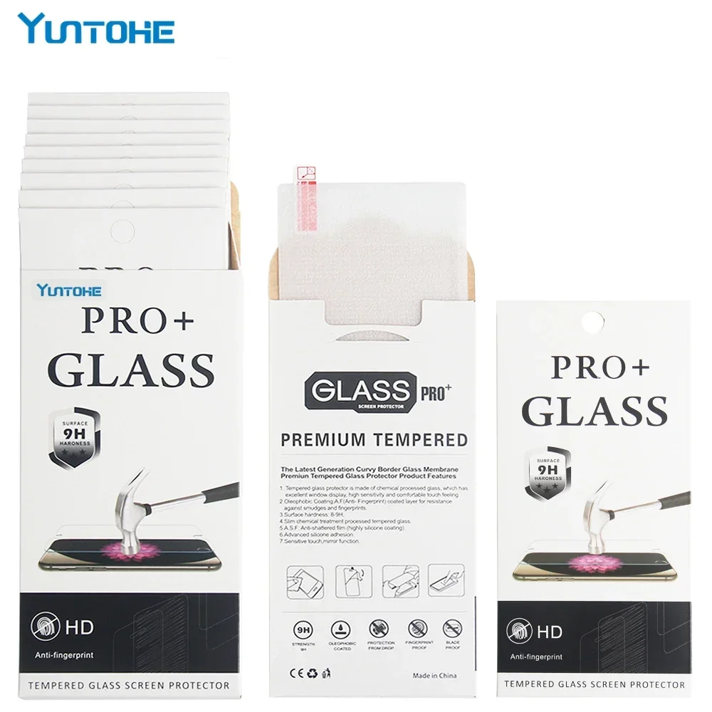 100pcs Tempered Glass for iPhone 15 16 14 13 12 11 Pro XS Max XR X 8 7 6 Plus SE 2020 Screen Protector Film with Retail Box