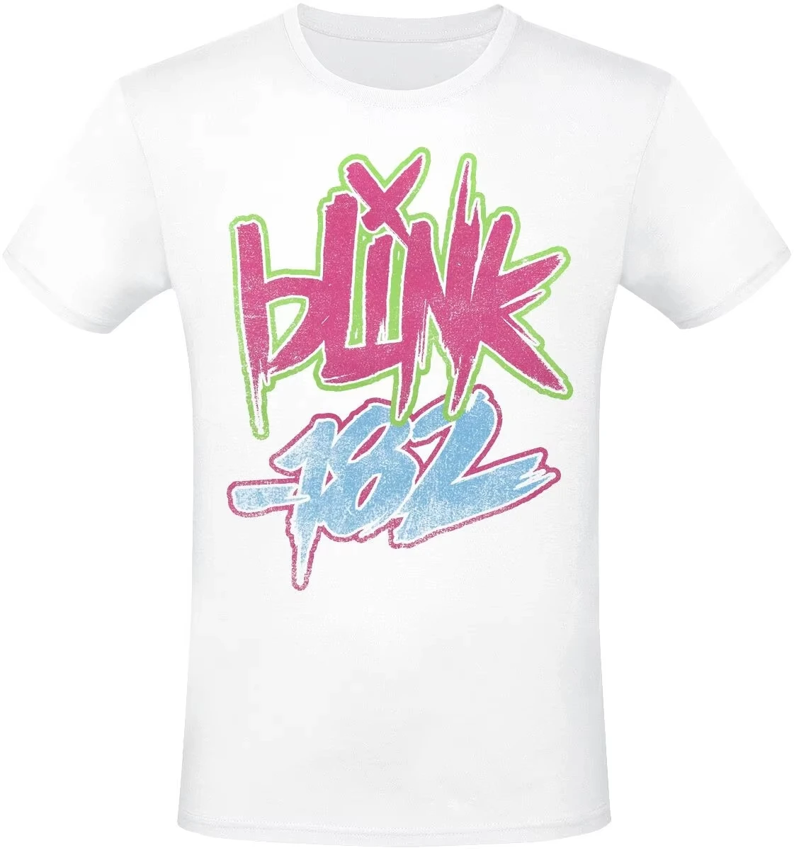 Blink 182 Skeleton Middle Finger Print Cotton T-shirt Men Women Punk Rock Band Unisex Short Sleeve Casual Tee