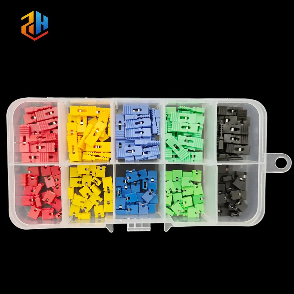 200Pcs/box 2.54mm Short/Long Handle Jumper Caps Shorting Cap Bridge Connector for Arduino Raspberry Pi Electronic Projects