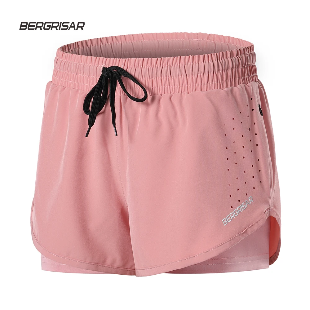 

BERGRISAR Women Running Shorts 2 In 1 Summer Outdoor Cycling Gym Yoga Fitness Shorts Training Jogging Breathable Sportswear