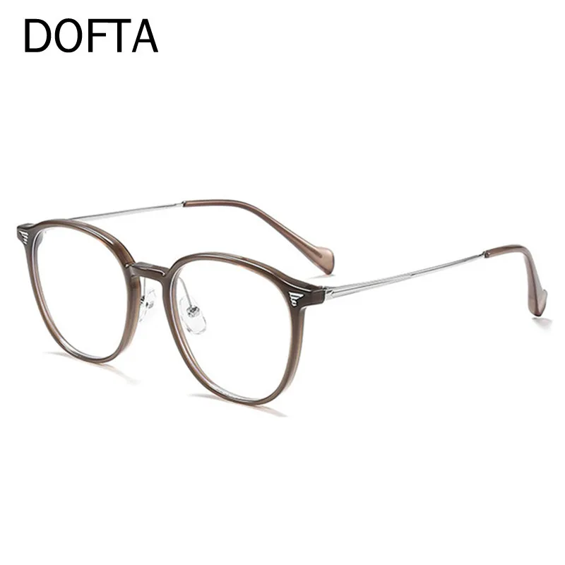 إطار نظارات طبية بصرية من خليط معدني TR90 خفيف للغاية من DOFTA نظارات دائرية كلاسيكية للرجال والنساء لقصر النظر وطول النظر
