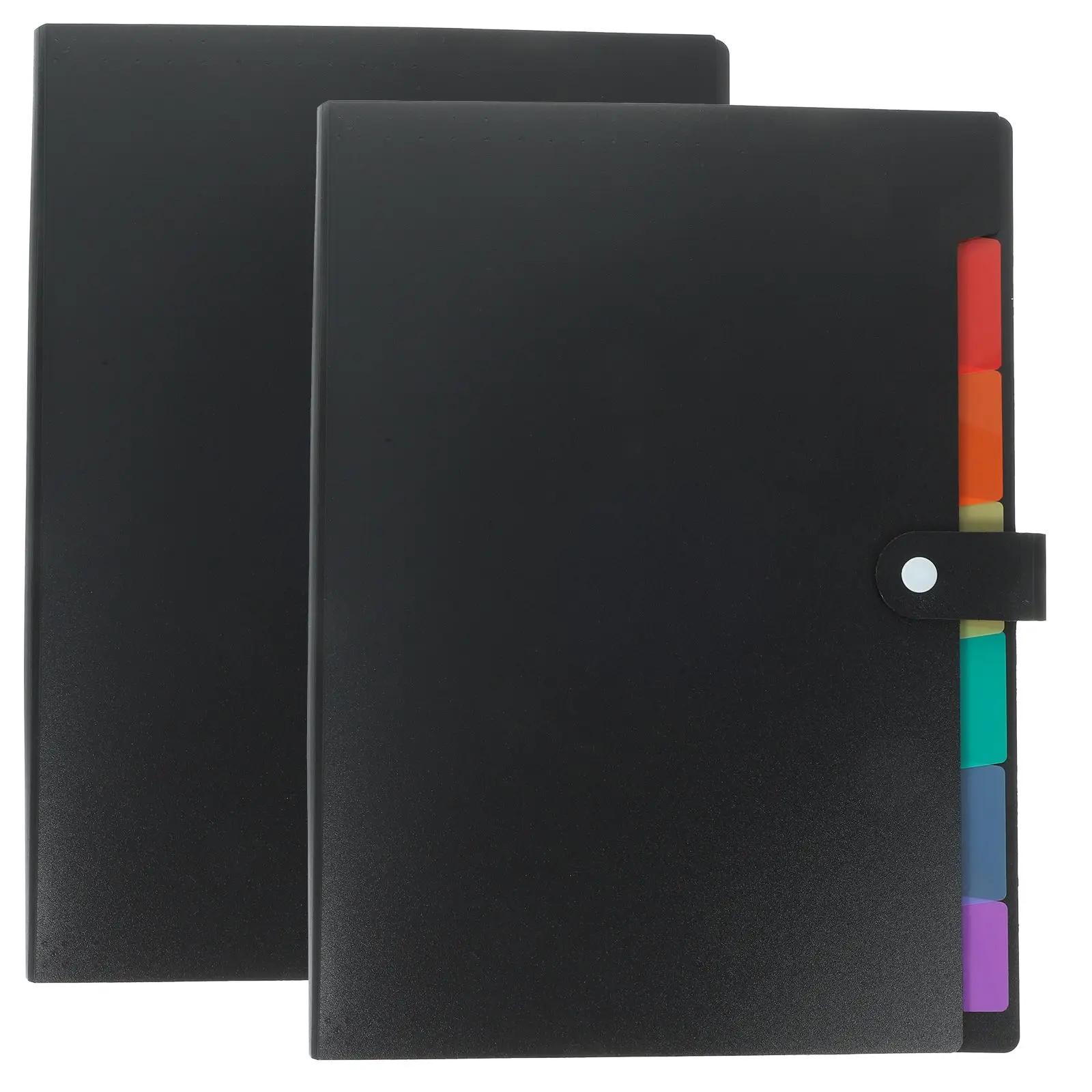 2PCS A4 File Folder 7 Dividers Colorful Organizer Filing Box With Dividers Documents Bills Storage Office School Use