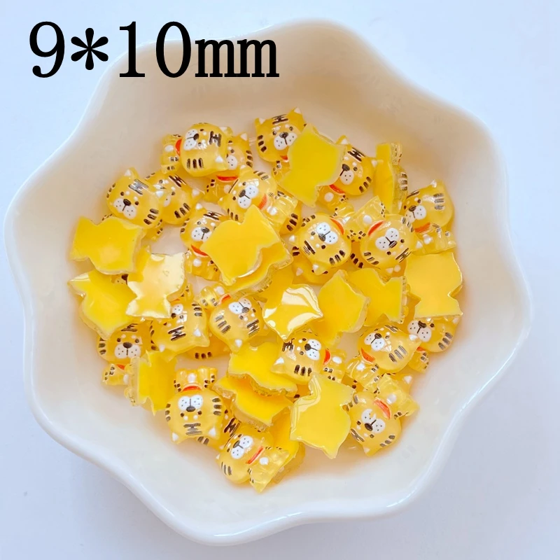 50pcs Kawaii Cartoon Little Tiger Nail Rhinestones Gems Glitter Acrylic Nail Art Jewelry Manicure Nail Decoration Accessories