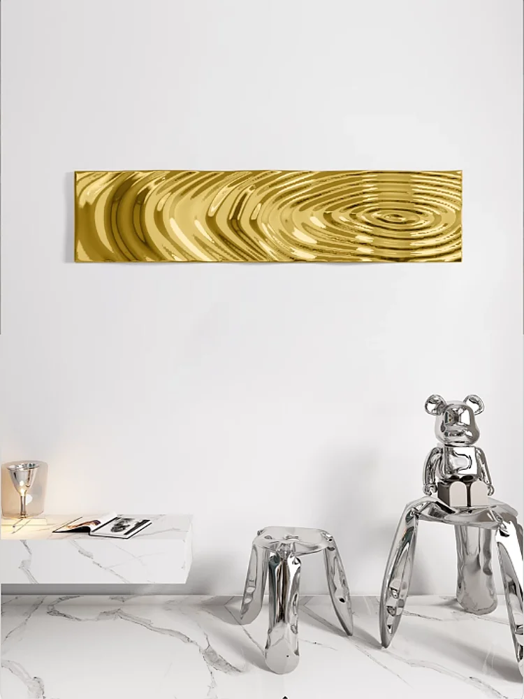 Stainless Steel Water Ripple Wall Hanging, Living Room, Sofa, Bedside, Dining Room, Background, Light Luxury Wall Decoration