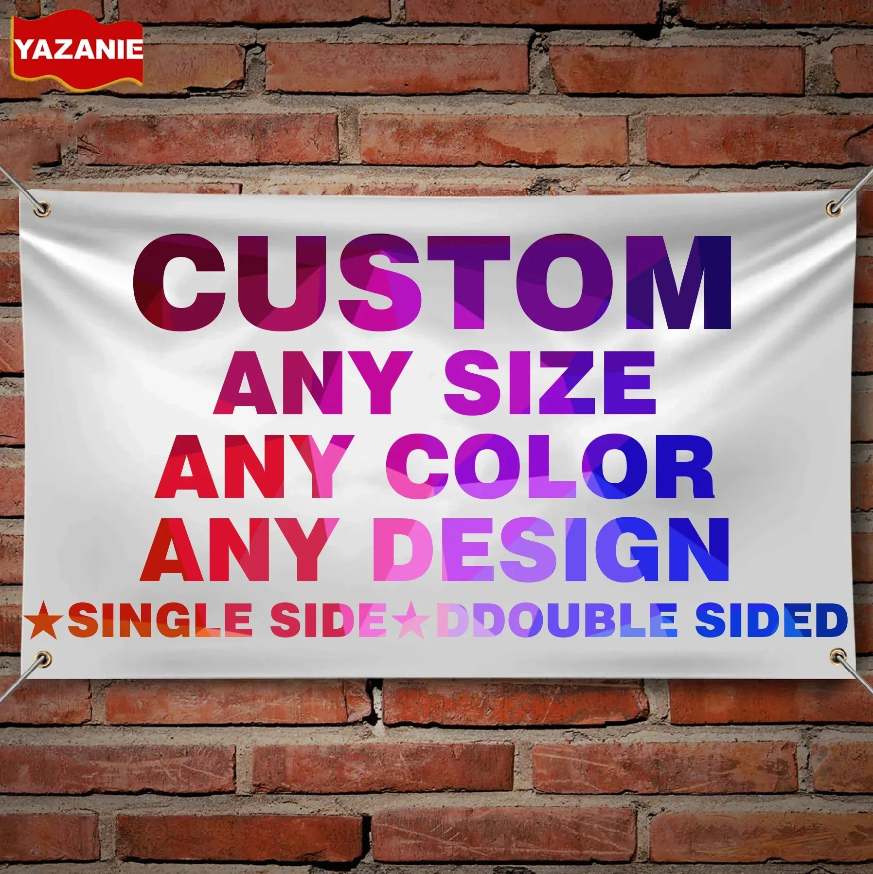 Bandiera Personalizzata in Poliestere Monofacciale/Bifacciale 3x5/4x6/5x8FT con Occhielli in Ottone, Piccola o Grande, con Design, Logo o Testo Person