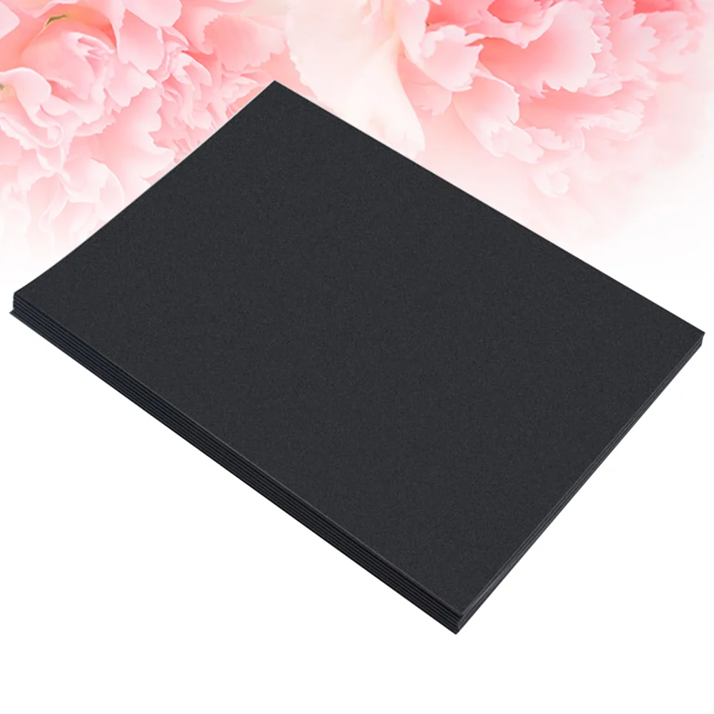 

100 Pcs A4 Black Thickened Kraft Paper Paperboard Cardboard Blank DIY Painting Drawing Paper Black (150gsm)